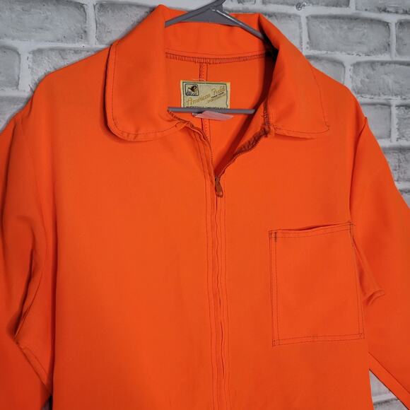 Vintage Neon Orange Coveralls by American Field Sportswear, size Large - Picture 4 of 8